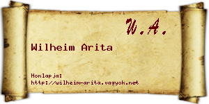 Wilheim Arita névjegykártya